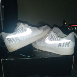 AF1's Size 13 Only $40 Grey White Reflexive 