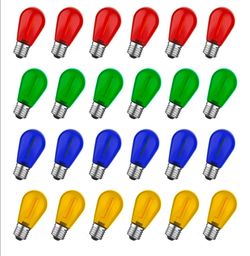 Brand new 【FESTIVE CHRISTMAS COLORS】Red, Green, Blue, and Orange S14 LED bulbs bring a vibrant seasonal look to holiday decorating. Designed as Christ