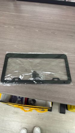 New Black License Plate Frame & Clear Shield Cover Set with Screw Caps