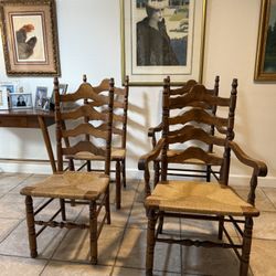  Vintage Rush French Style Ladder Back Chairs 