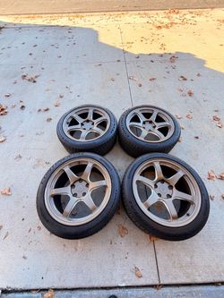 18x9.5+45 5x120 titan 7 wheels with 255/40/18 Continental