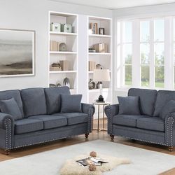 TWO PIECE SOFA SET WITH ACCENT PILLOWS 