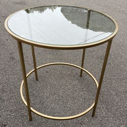 Gold Finish Side Table