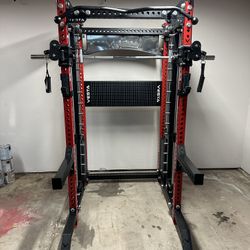 PRO SERIES Ultimate Half Rack Functional Trainer w/Smith Machine Bar | 400lb Stack | Gym Equipment | Fitness | Commercial | Squat Rack 