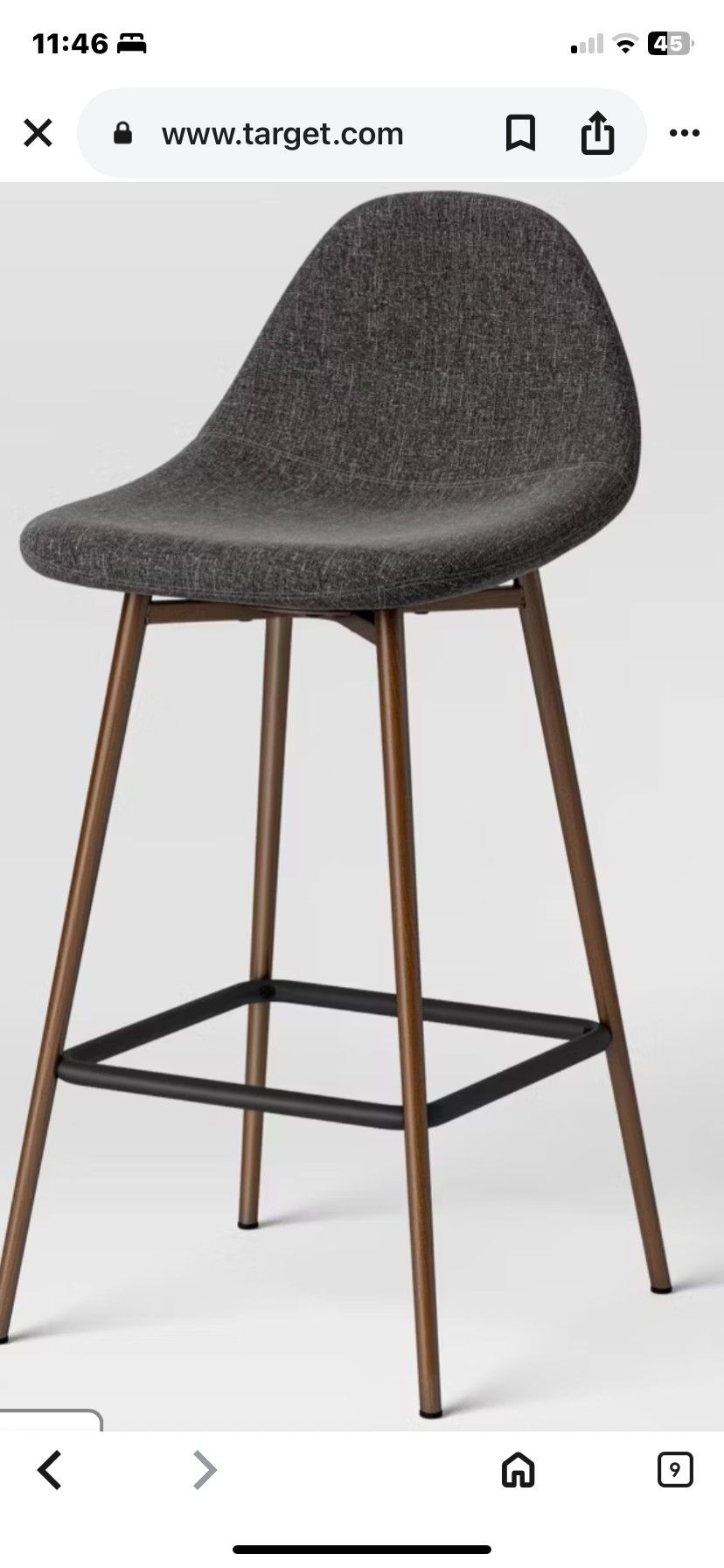 Beautiful Floor Lamp With The End Table In Matte Black Finish And Glass Top/Shelf H54"