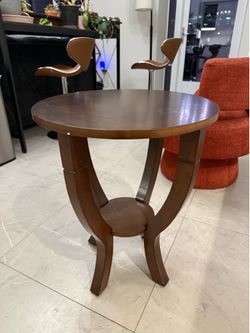 Round Wood Side Table