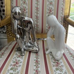 Mid Century Modern MCM Style Gold, White Or Silver Man Statue For Coffee Table.  3 For Sale. 1 For $25, Pair $50.  6” Square Dice $50 Per Pair!
