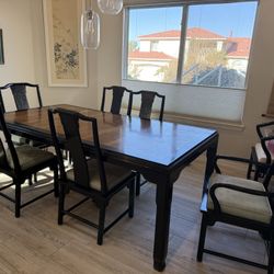 Vintage Century Asian Dining Table And Chairs 