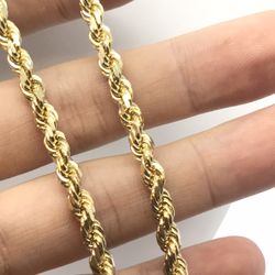 Gold Chain Rope 10K Solid New 