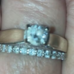 Wedding Ring Set White Gold Natural Diamond 