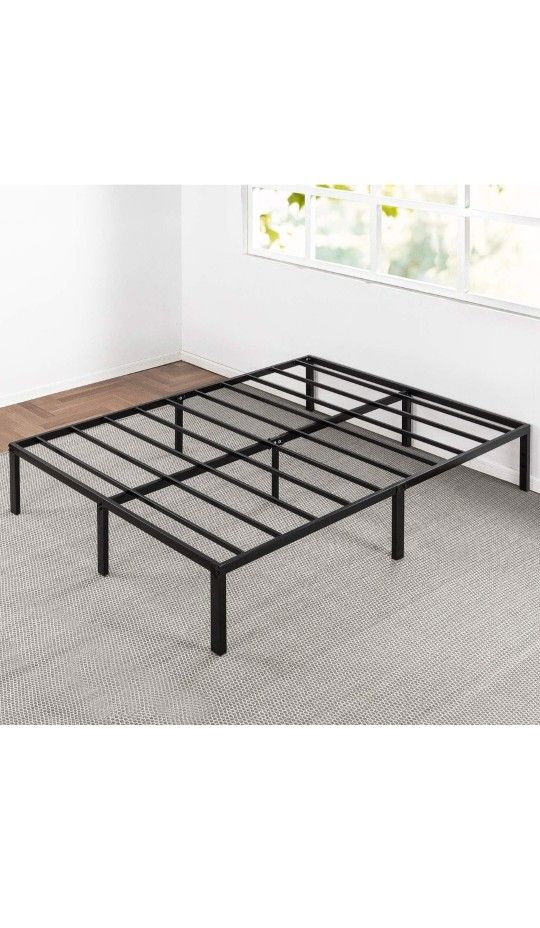 14 Inch Metal Platform Beds w/ Heavy Duty Steel Slat Mattress Foundation (No Box Spring Needed), Queen