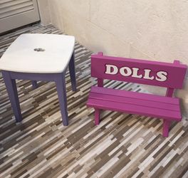 Small table and doll bench