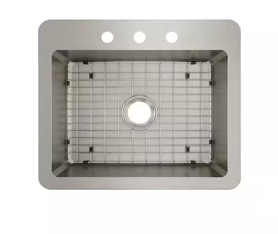 Elkay Avenue 25 in. Drop-In/Undermount Single Bowl 18-Gauge Stainless Steel Kitchen Sink with Accessories