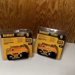 2  Batteries. DEWALT DCB206 20V 6Ah Power  Tool  Battery