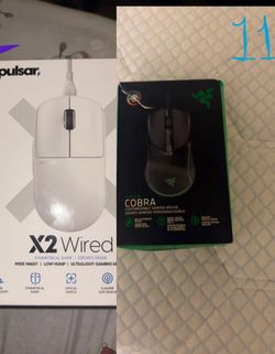 Pulsar X2 Wired Medium (White) + Razer Cobra Wired (Black) Gaming Mouse Bundle