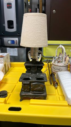 Vintage ACME Miniature Cast Iron Cook Stove repurposed lamp