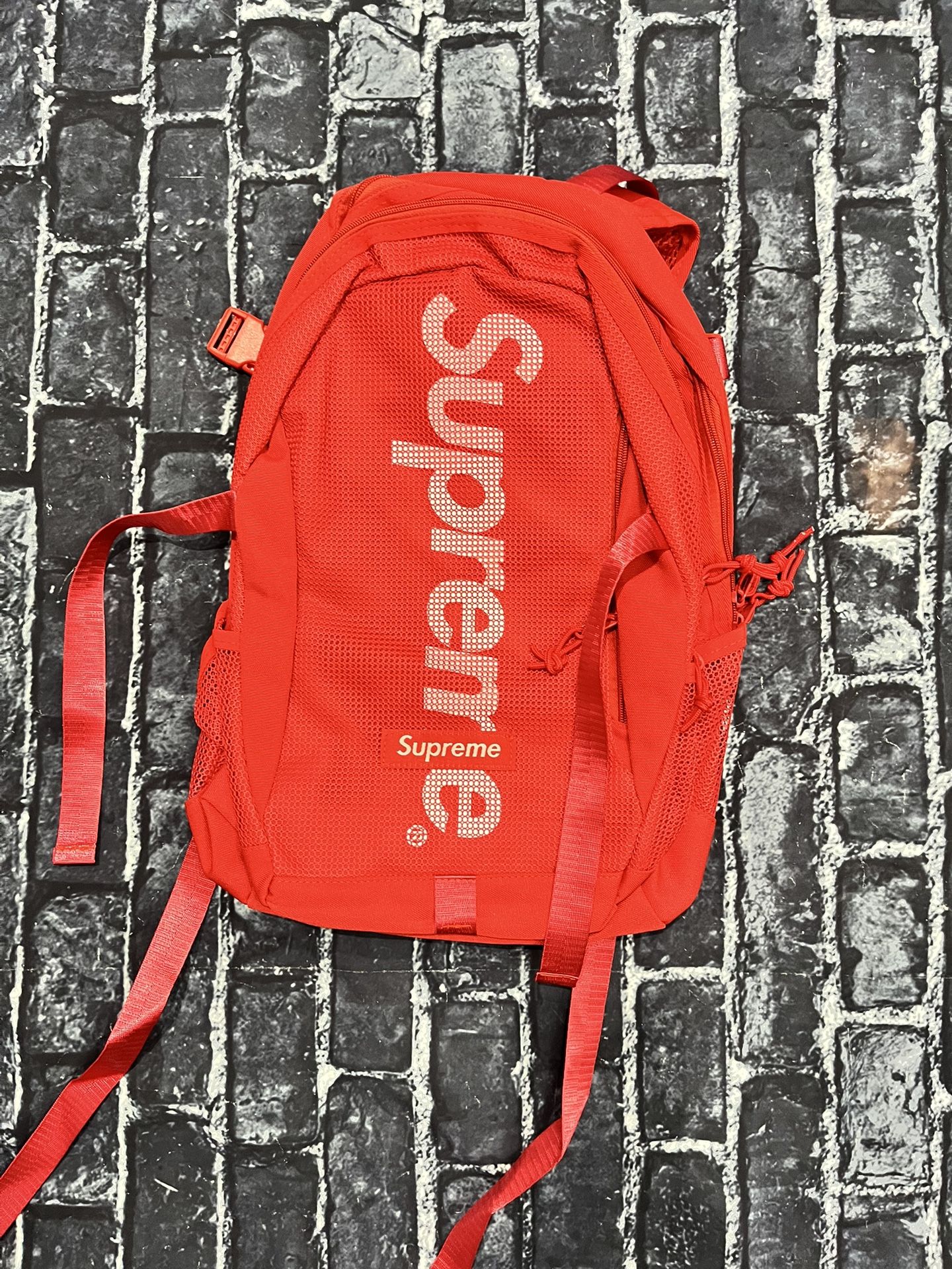supreme red backpack