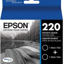 EPSON T220 DURABrite Ultra Ink Standard Capacity Black Dual Cartridge Pack (T220120-D2) for select Epson Expression and WorkForce Printers

