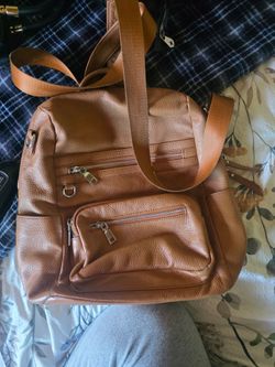 Large brown backpack purse