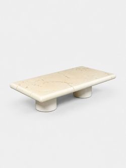 Italian Modern Coffee Table with Double Pedestal Base, c.1980's - Delivery Available