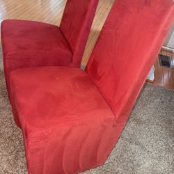 Red Contemporary Art Deco Sofa & Chairs 