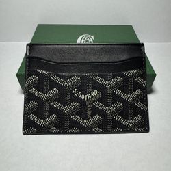 Black With Gray Silver Goyard Cardholder New With Tags