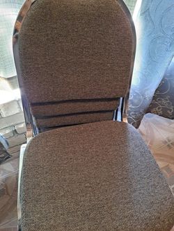 New 5 padded metal chairs.