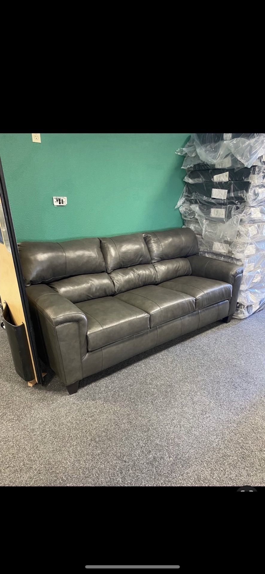 Leather Sofa Sleeper - Brand New - Still In Plastic