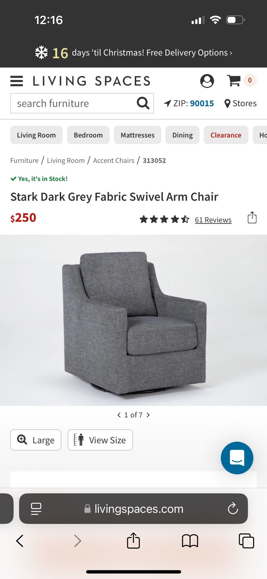 Living Spaces Accent Swivel Chairs