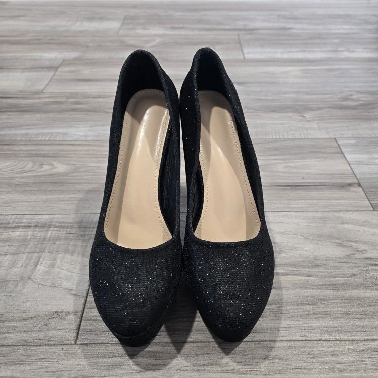 Black Glittery Heels