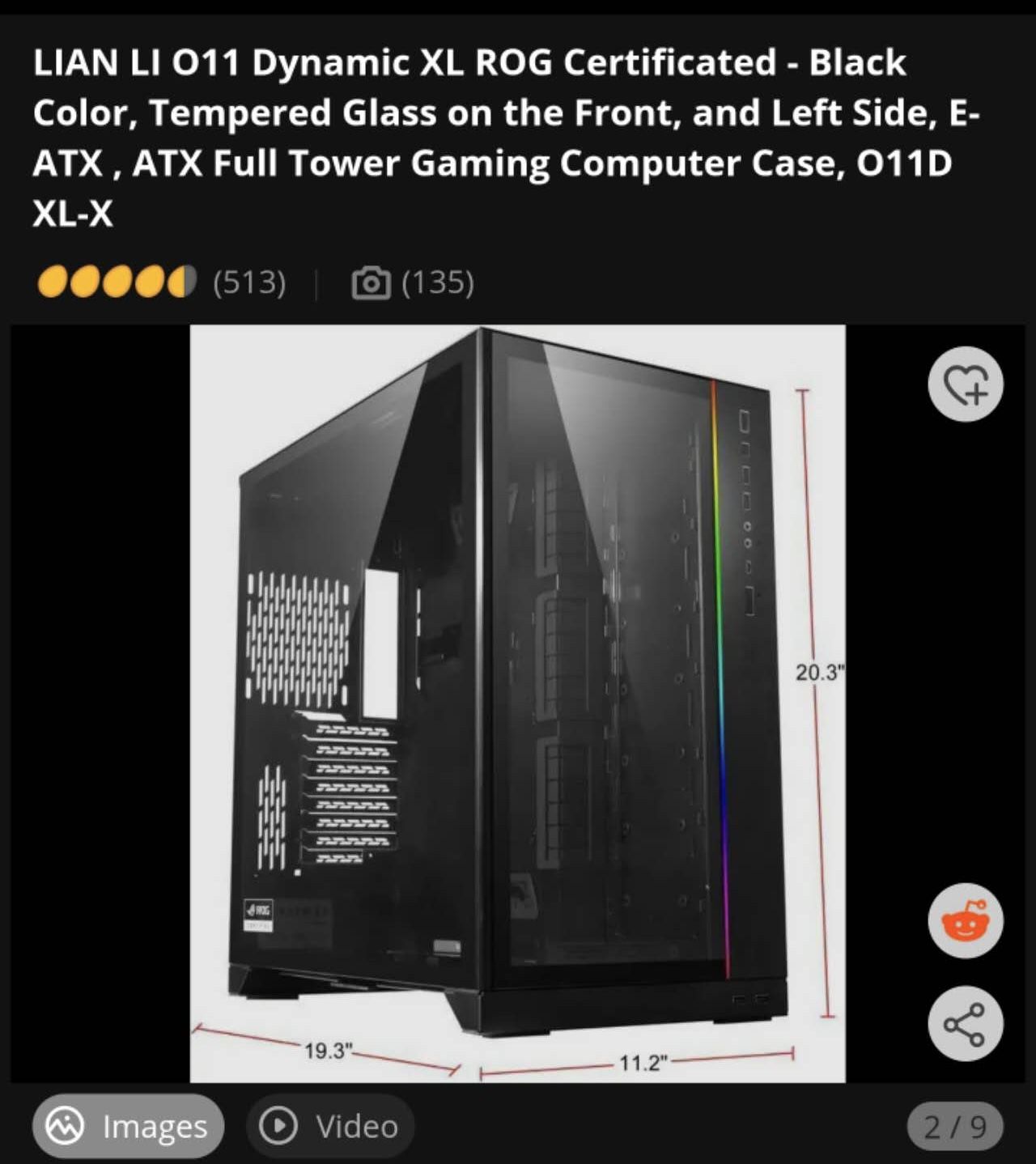 LIAN LI O11 Dynamic XL – Black | Tempered Glass | E-ATX Full Tower PC Case