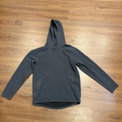 Lululemon At Ease Hoodie Men's Size S Gray Pullover Textured Double-Knit Cotton