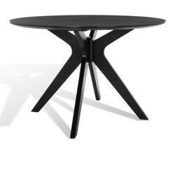 Small Black Solid Wood Dining Table