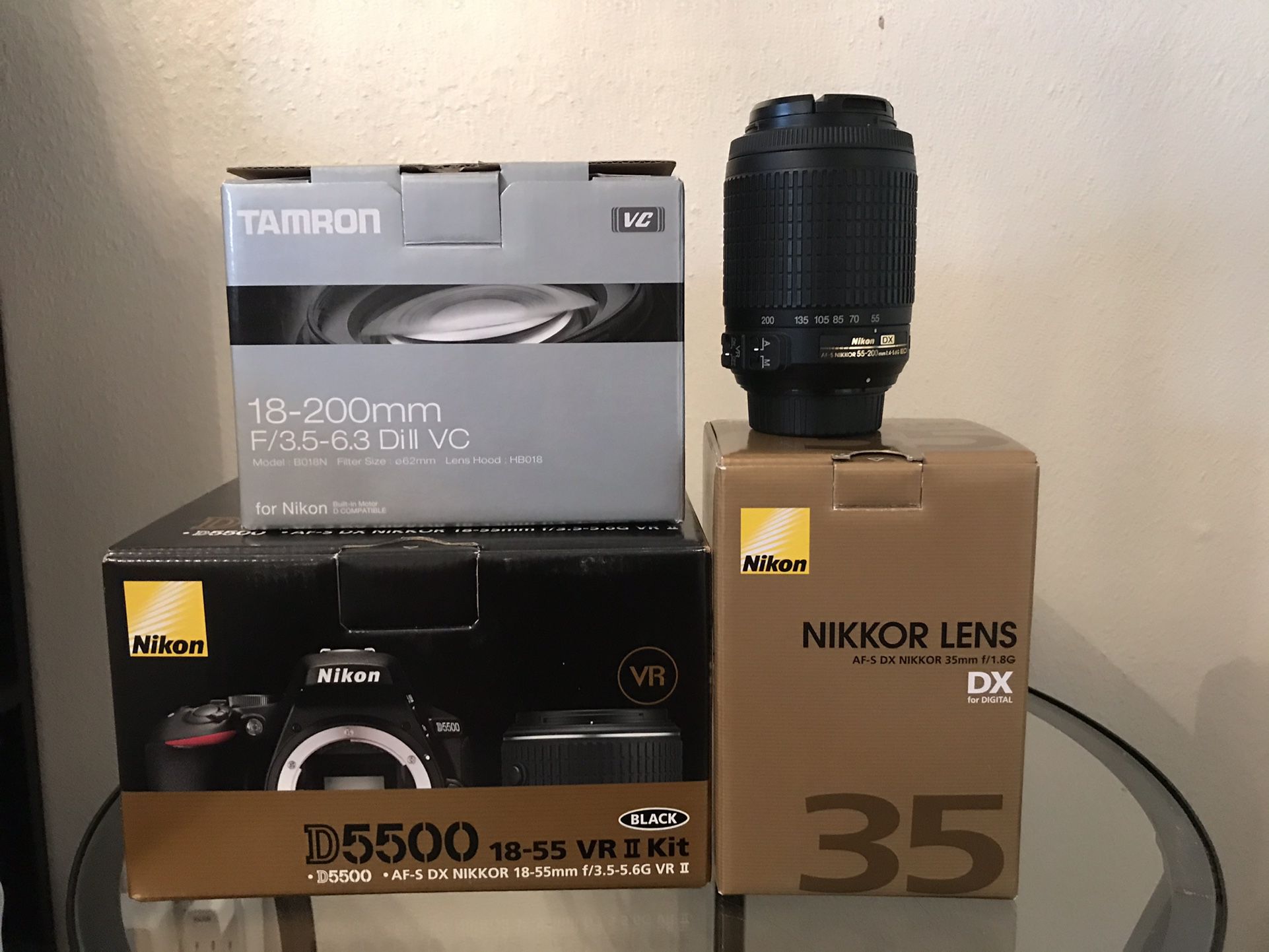 Nikon D5500 DSLR Camera With 4 Lenses And Bag