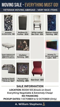 Moving sale