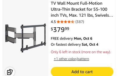 Vogel's TVM 5845 Full-Motion Ultra-Thin TV Wall Bracket for 55-100 inch TVs, Max. 121 lbs, Swivels