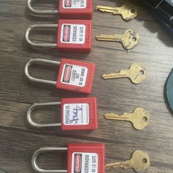 Lock Out Tag Out Collection With Keys. 
