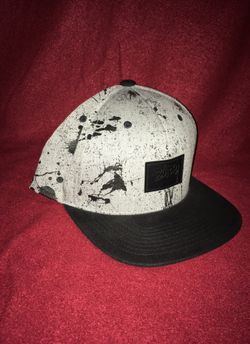 NEW Stussy Suede Brim Grey Black Splatter SnapBack Hat