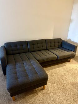Dark gray sofa with chaise