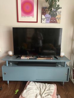 Teal TV Stand with Storage