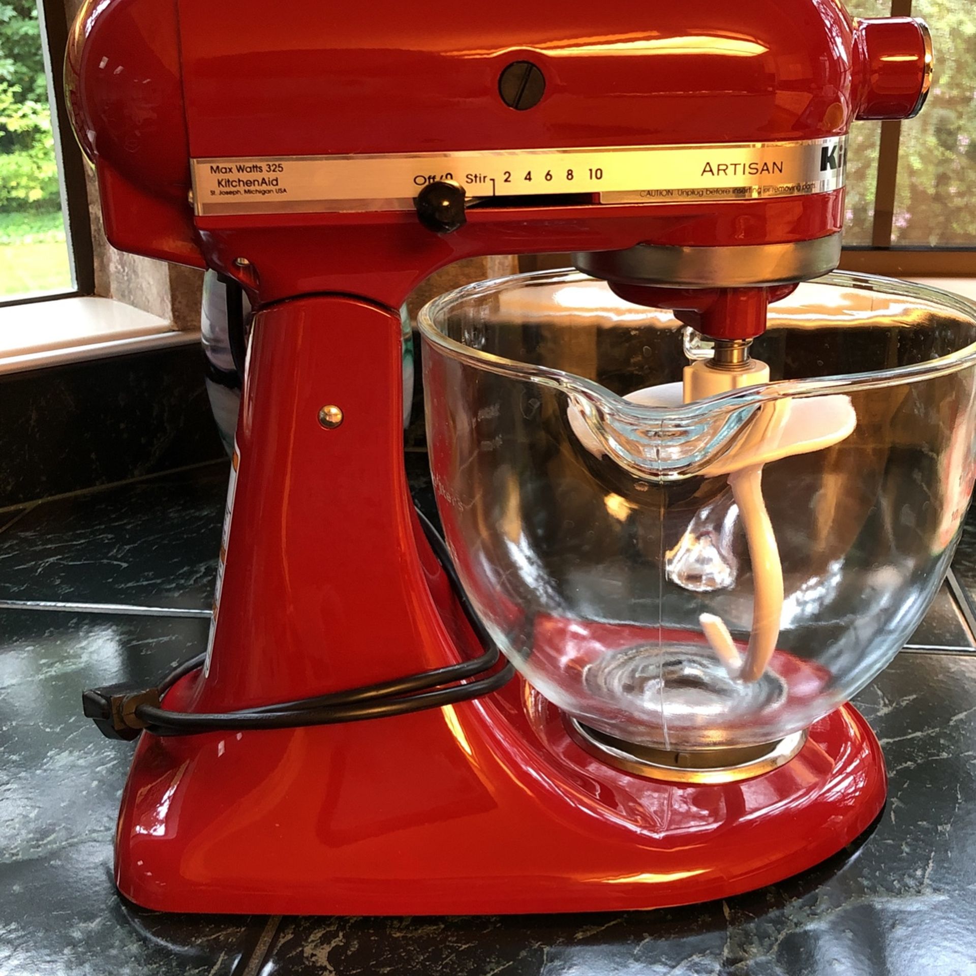 KitchenAid Artisan Series 5-Quart Tilt-Head Stand Mixer, Red (KSM150PSER)
