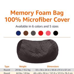 Plush 5ft 2 Person Bean Bag 