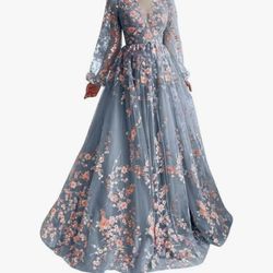 Plus Size Blue Formal Dress