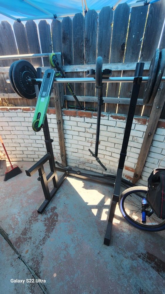 Squat Rack With Weights