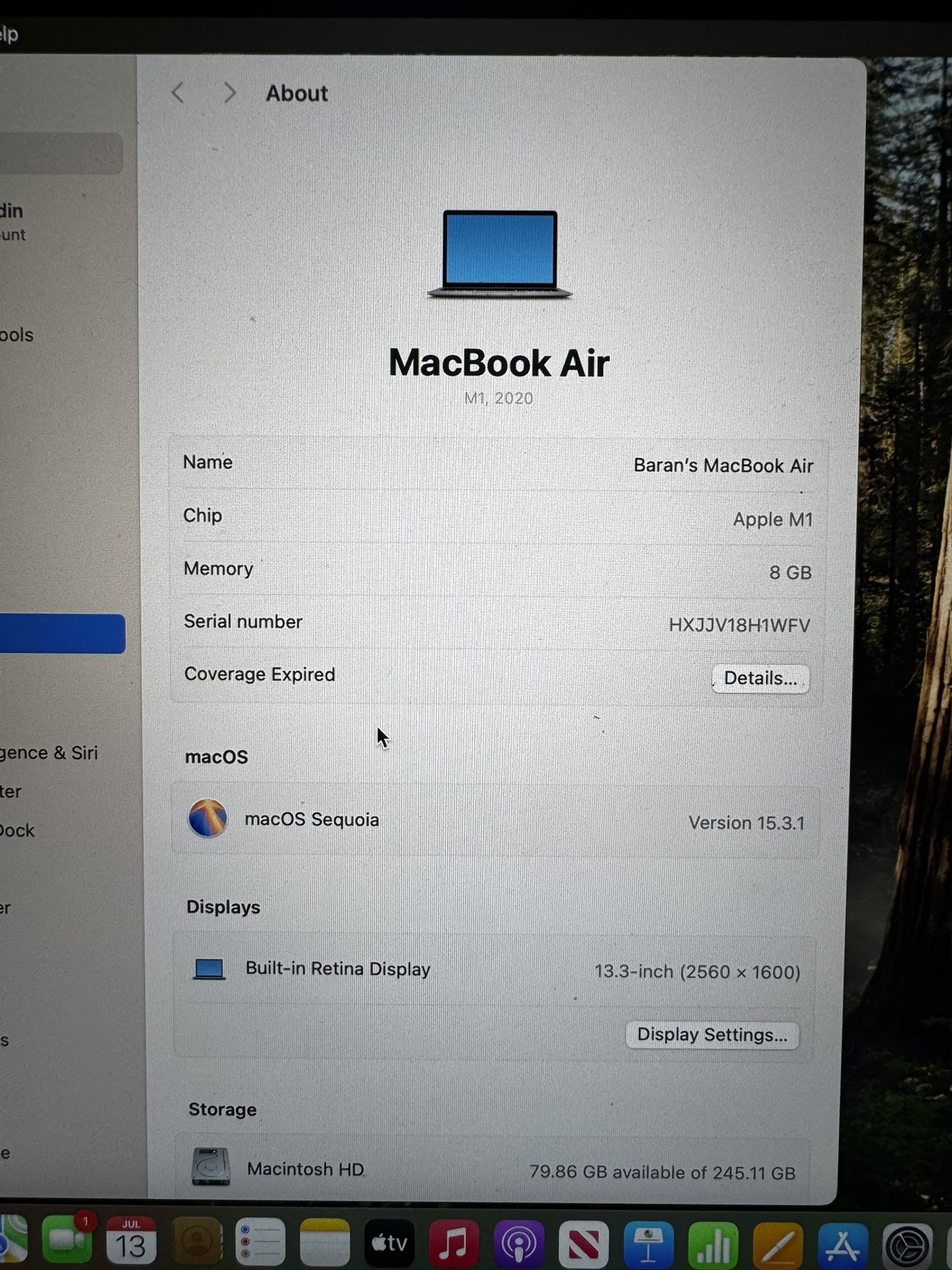 MacBook Air M1 (2020) β 8GB / 256GB β Excellent Condition!