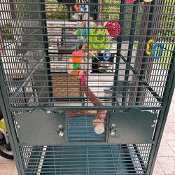Parrot cage with two and two trays