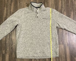 Eddie Bauer Radiator Fleece Snap Mock Neck Gray Pullover Jacket Men's LARGE