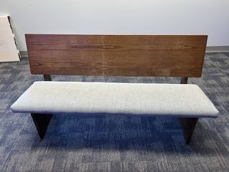 Set of 6 Matching Upholstered Church Pews – 5-Foot Wood Benches
