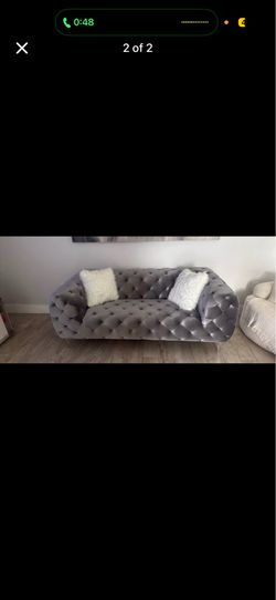 Velvet Gray Sofa
