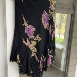 Vintage 90s Betsey Johnson L Purple Iris skirt 
